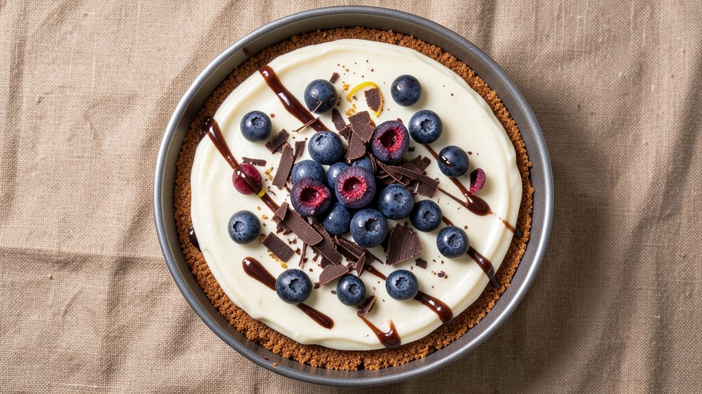 Blueberry Chocolate Cheesecake Recipe: Swirled Richness With Crunchy Topping Magic