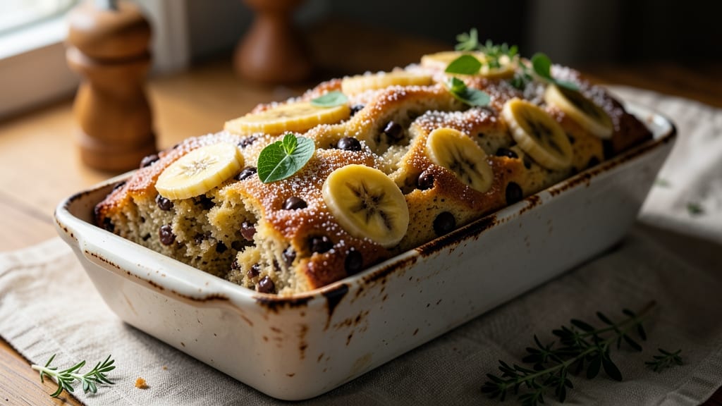 Banana Chocolate Chip Loaf Cake Recipe: Fudgy Swirls and Crunchy Edges