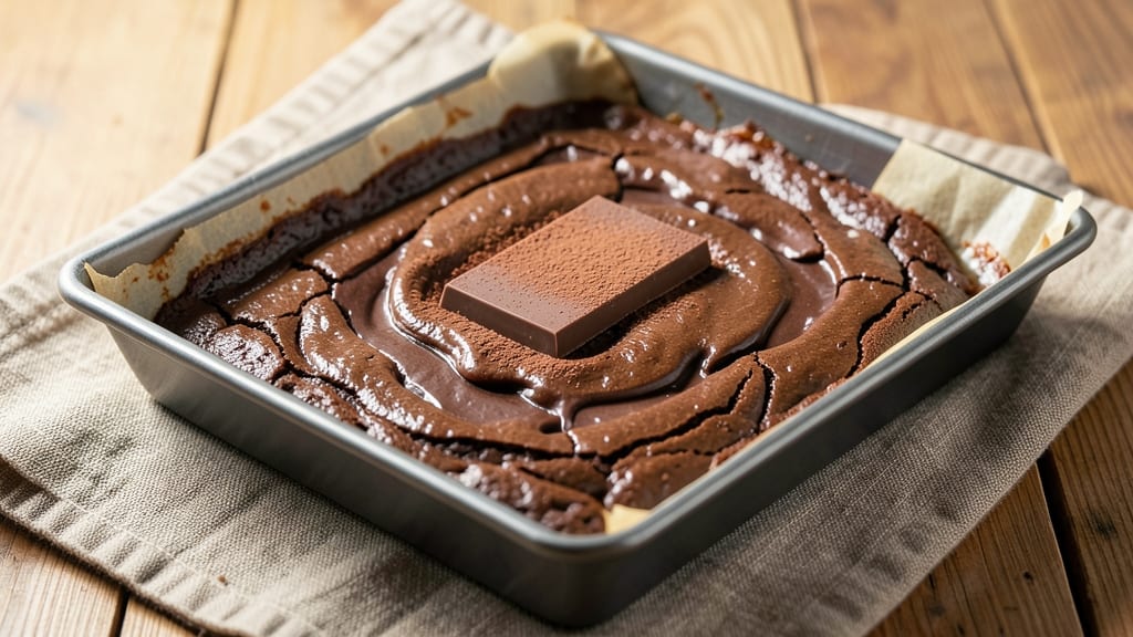 Brownie Recipe With Chocolate Bar in Middle: Molten Center Surprise in One Pan
