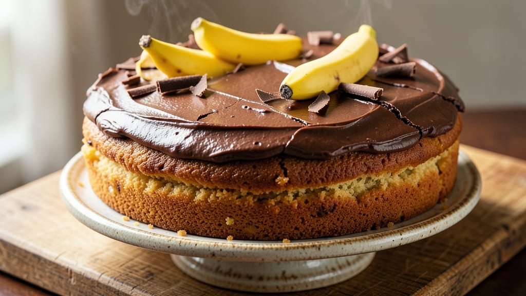 Banana Cake Recipe with Chocolate Frosting: Rich Chocolate Swirls and Warm Spice Harmony