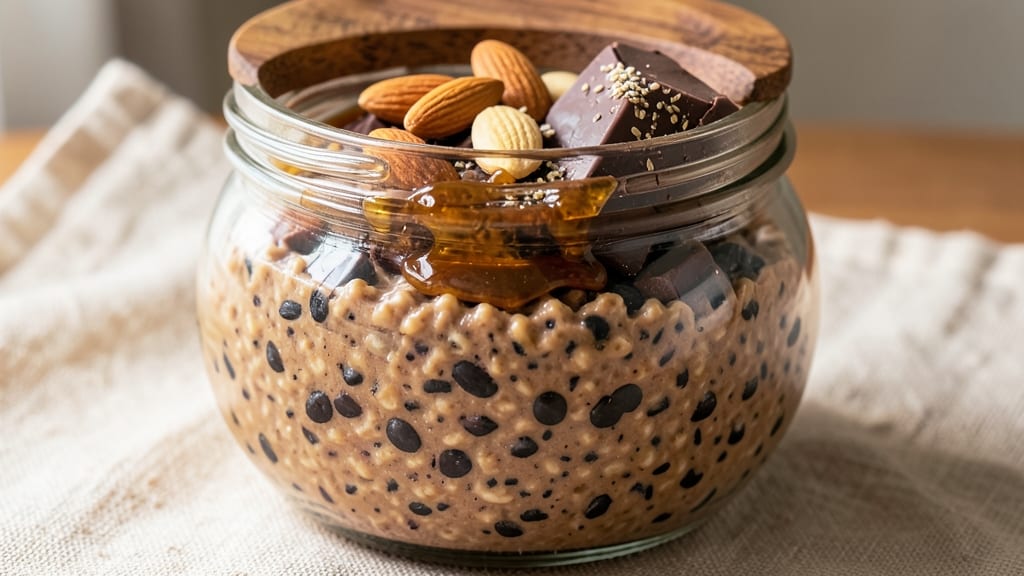 Brekki Dark Chocolate Overnight Oats Recipe: Fudgy Cocoa Swirls With Nutty Crunch