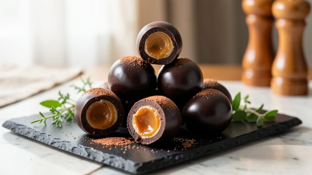 Caramel-Filled Chocolate Truffles Recipe: Fudgy Shells With Molten Caramel Hearts
