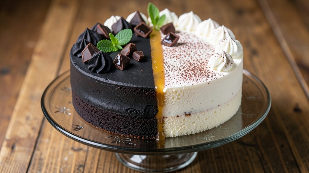 Black and White Chocolate Cake Recipe: Contrast of Rich Fudgy and Light Airy Layers
