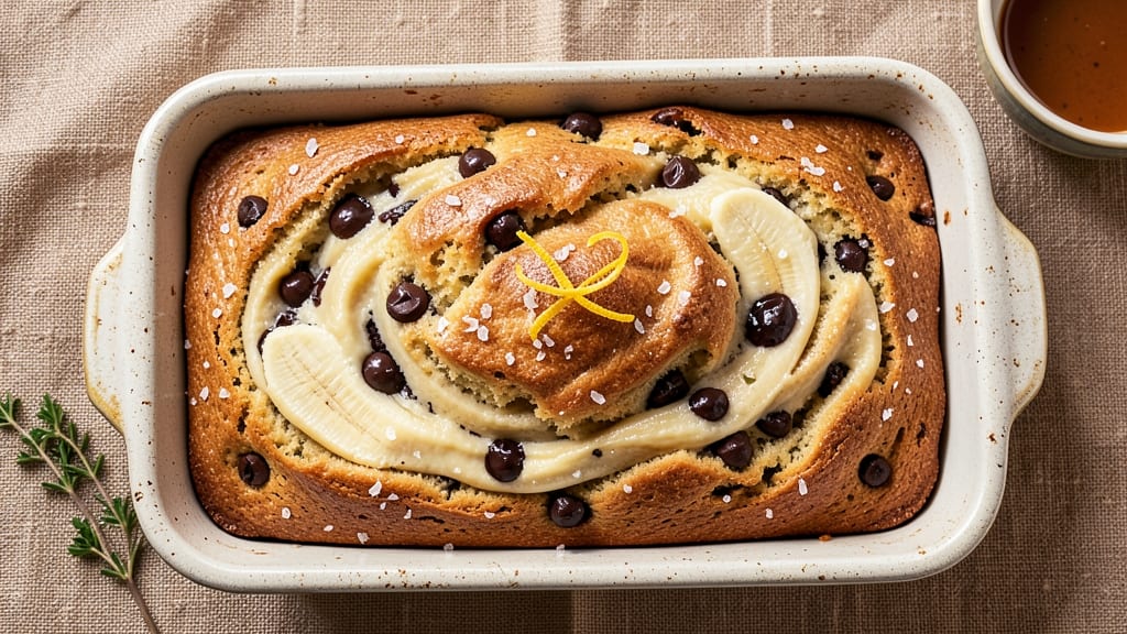 Banana Bread Loaf Recipe With Chocolate Chips: Double Fudgy Cracks and Melty Swirls