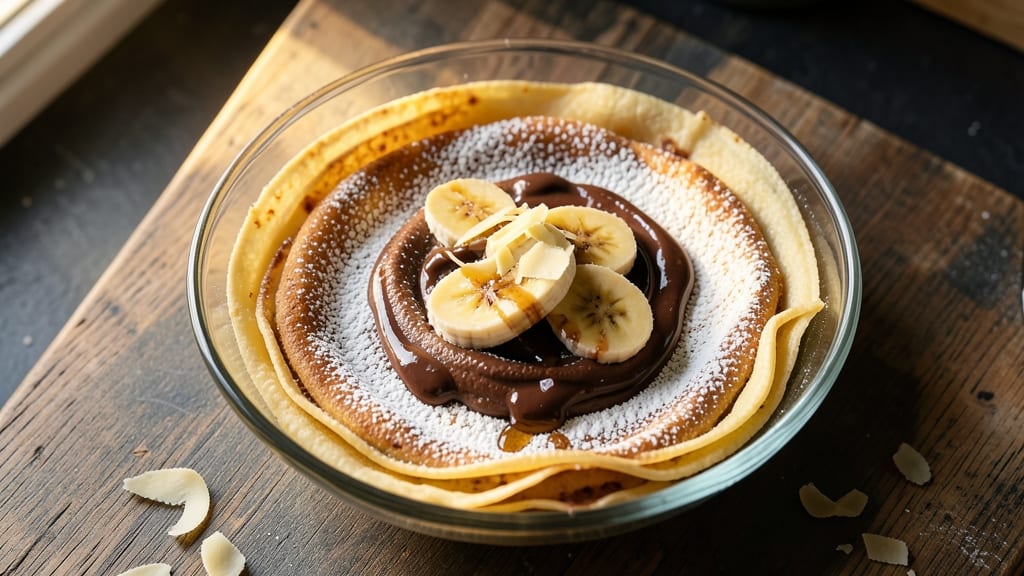 Banana Chocolate Crepes Recipe: Stacked Layers of Silky Cream and Warm Spice