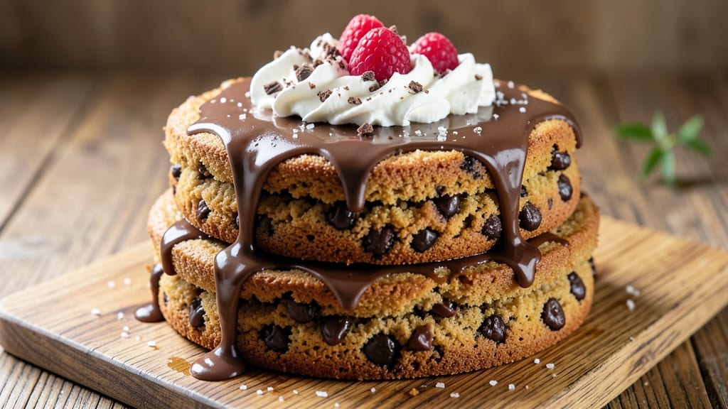 Big Chocolate Chip Cookie Cake Recipe: Triple-Layered Fudgy and Fluffy Stacks