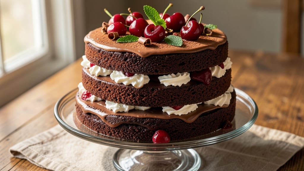 Black Forest Chocolate Cherry Cake Recipe: Layers of Fudgy Richness and Brandy-Infused Cherries