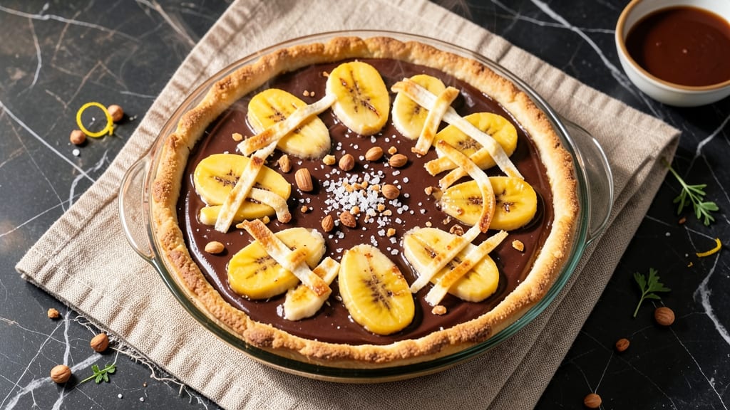Banana Chocolate Tart Recipe: Caramelized Topping and Silky Ganache Fusion