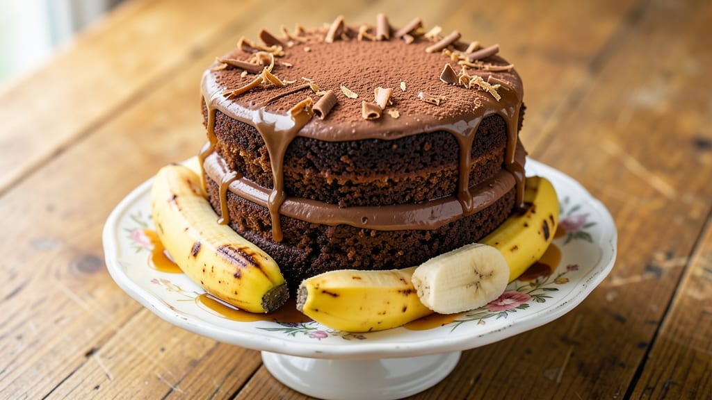 Baking Chocolate Banana Cake Recipe: Moist Layers and Fudgy Chocolate Swirls