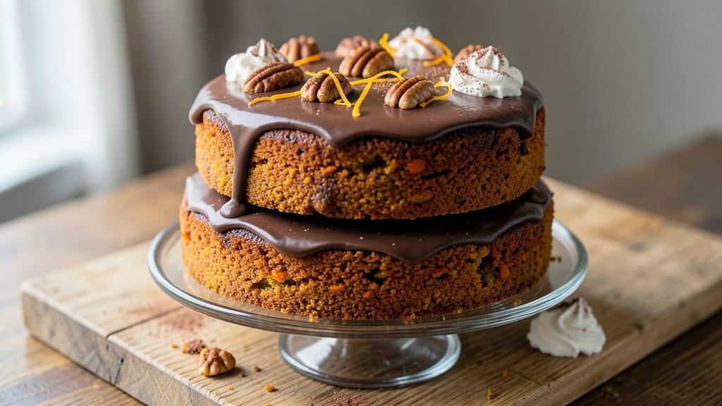 Carrot Cake Recipe With Chocolate Topping: Fudgy Layers and Rich Ganache Drizzle