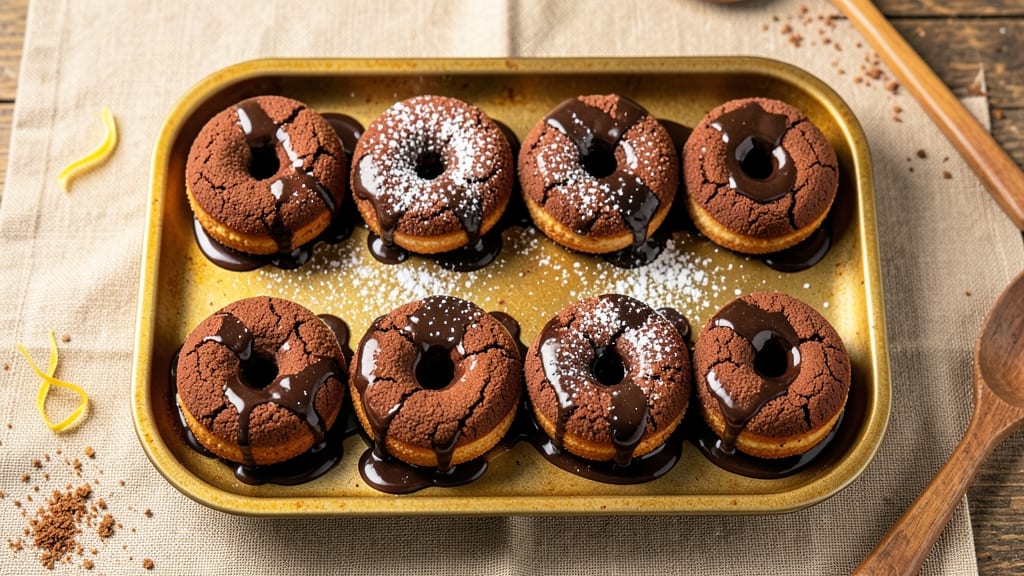 Baked Mini Chocolate Donuts Recipe: Triple-Layered Fudgy Crunch in 20 Minutes