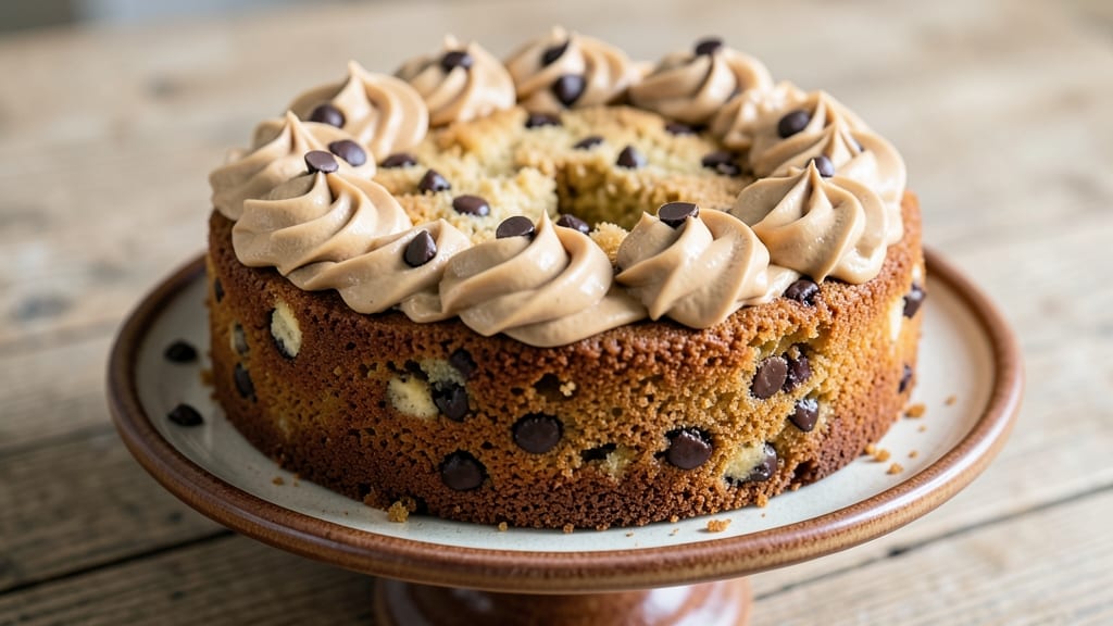 Banana Chocolate Chip Cake With Peanut Butter Frosting Recipe: Triple-Layered Bliss With Nutty Swirls